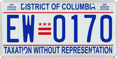 DC license plate EW0170