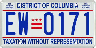 DC license plate EW0171