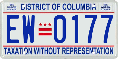 DC license plate EW0177