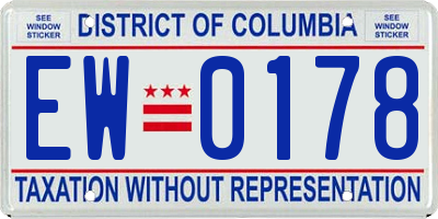 DC license plate EW0178