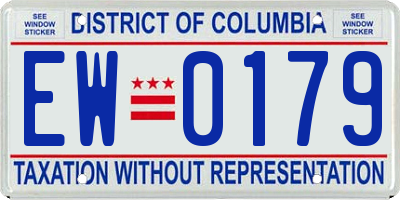 DC license plate EW0179