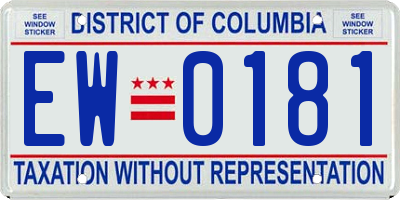 DC license plate EW0181