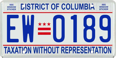 DC license plate EW0189