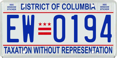 DC license plate EW0194