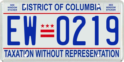 DC license plate EW0219