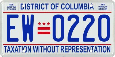 DC license plate EW0220