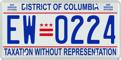 DC license plate EW0224