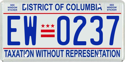 DC license plate EW0237