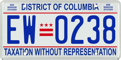 DC license plate EW0238