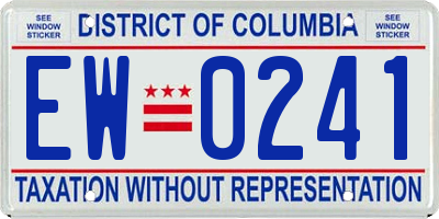 DC license plate EW0241