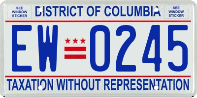 DC license plate EW0245