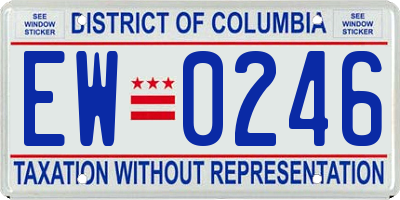 DC license plate EW0246
