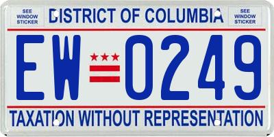 DC license plate EW0249