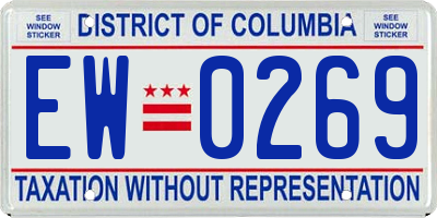 DC license plate EW0269