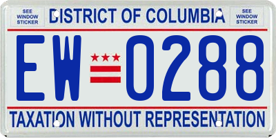 DC license plate EW0288