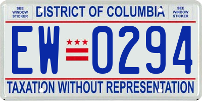 DC license plate EW0294