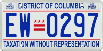 DC license plate EW0297