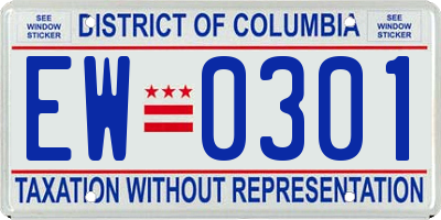 DC license plate EW0301