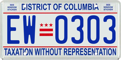 DC license plate EW0303