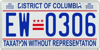 DC license plate EW0306