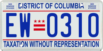 DC license plate EW0310