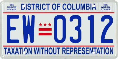 DC license plate EW0312