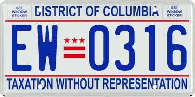 DC license plate EW0316