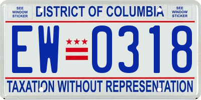 DC license plate EW0318