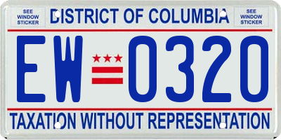 DC license plate EW0320