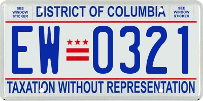 DC license plate EW0321