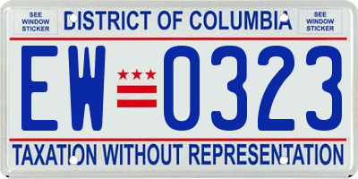 DC license plate EW0323