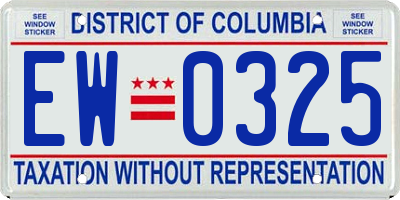 DC license plate EW0325