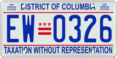 DC license plate EW0326