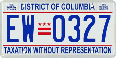 DC license plate EW0327