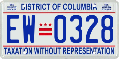 DC license plate EW0328