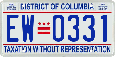 DC license plate EW0331