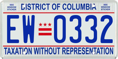 DC license plate EW0332