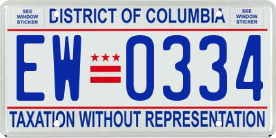 DC license plate EW0334