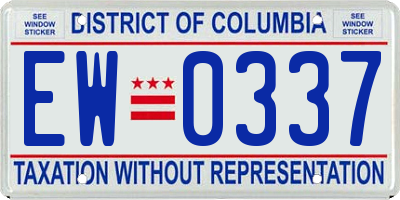 DC license plate EW0337