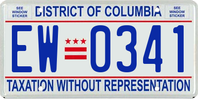 DC license plate EW0341