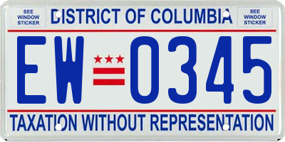 DC license plate EW0345