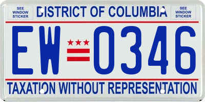 DC license plate EW0346