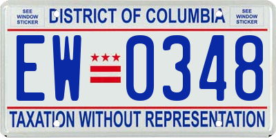 DC license plate EW0348