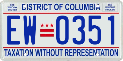 DC license plate EW0351