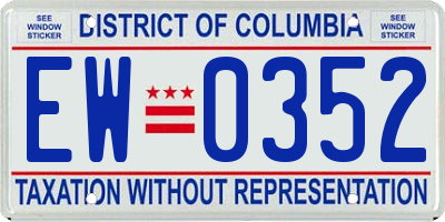 DC license plate EW0352