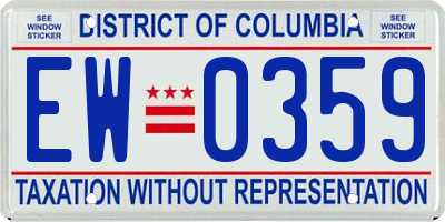 DC license plate EW0359