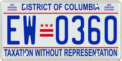 DC license plate EW0360