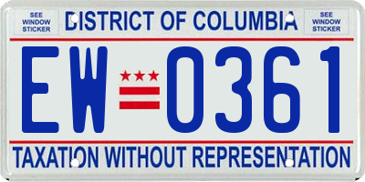 DC license plate EW0361