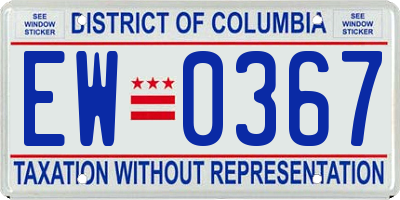 DC license plate EW0367