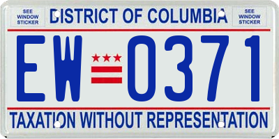 DC license plate EW0371